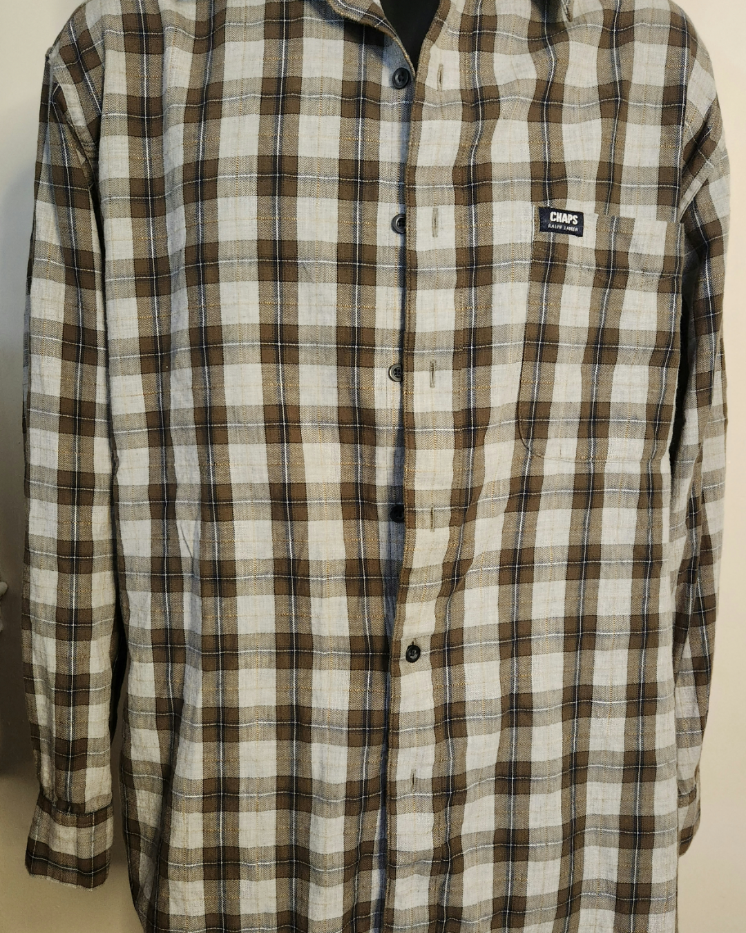 L - Green Plaid Chaps Shirt