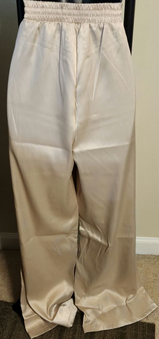 M - Gold Satin Wide-Legged Pants