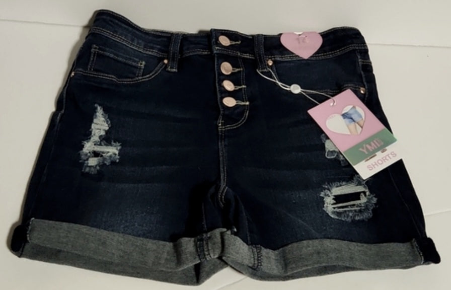Size 14 - Girl's Ripped denim mini shorts