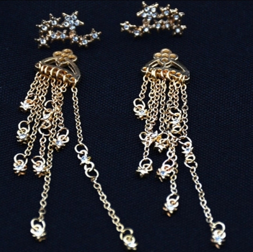 Alloy Rhinestone - Star dangle earrings