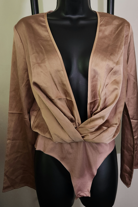 Size 6 - Gold Satin Bodysuit