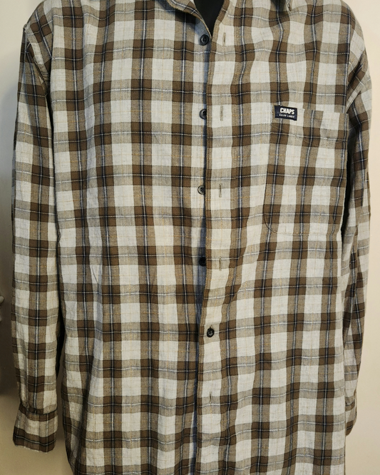 L - Green Plaid Chaps Shirt
