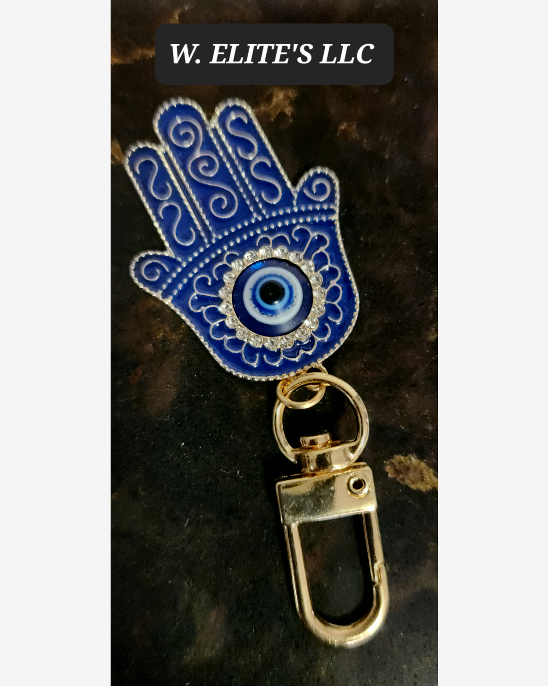 Bling hamsa hand keychain