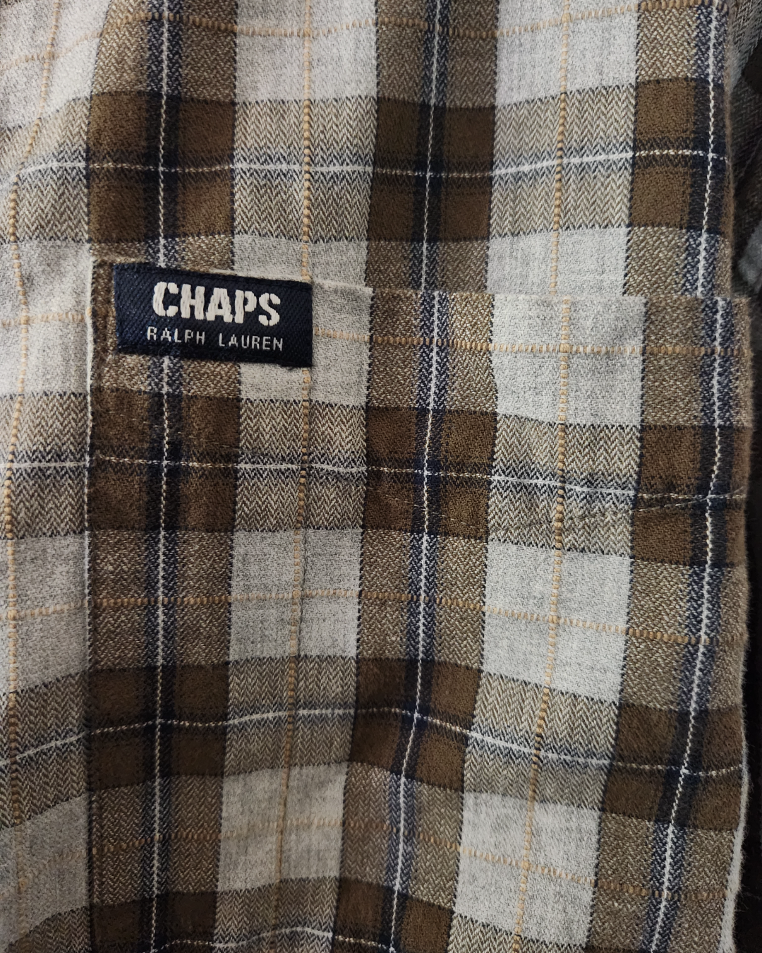 L - Green Plaid Chaps Shirt