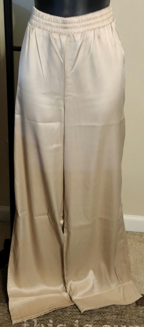M - Gold Satin Wide-Legged Pants