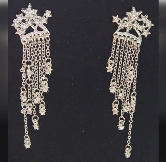 Alloy Rhinestone - Star dangle earrings