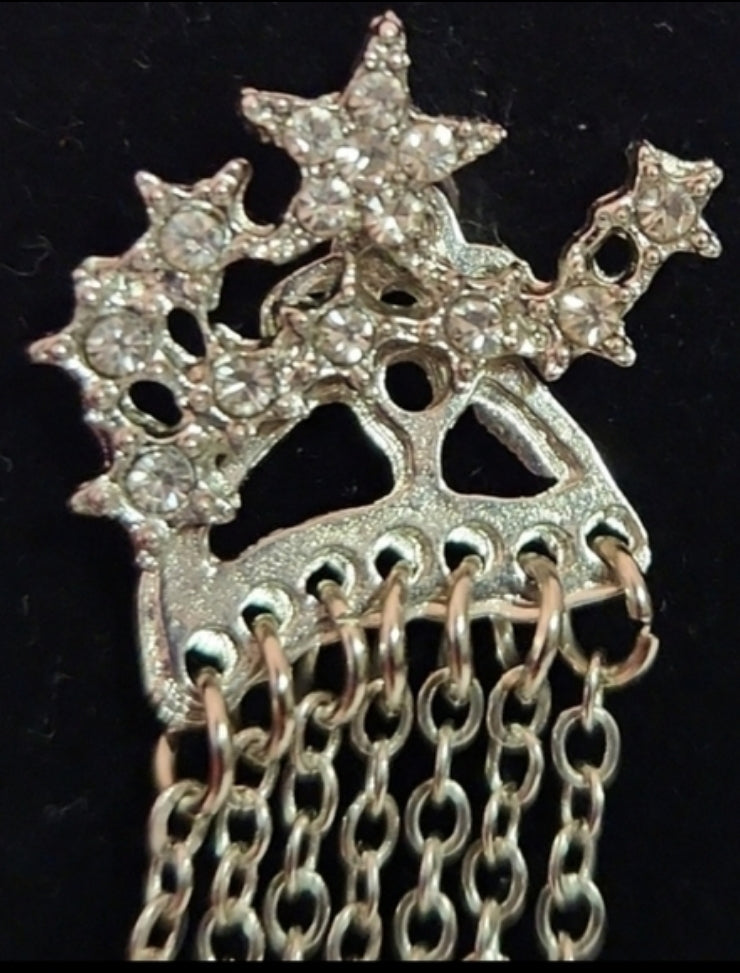 Alloy Rhinestone - Star dangle earrings