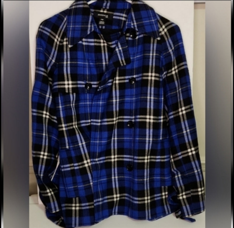 M - Blue Plaid Jacket